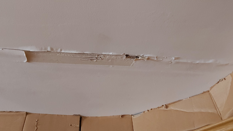 Roof leaks on the ceiling