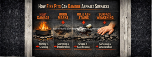 how fire pits can damage asphalt surfaces