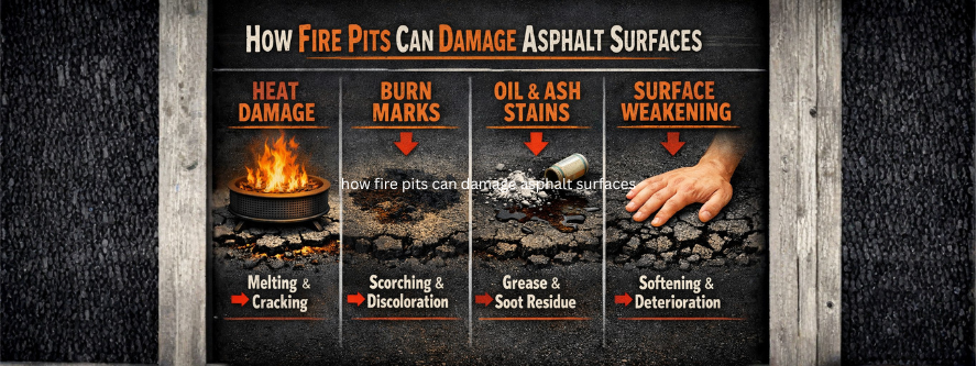 how fire pits can damage asphalt surfaces