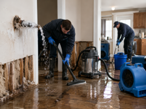 frozen pipe burst flood cleanup