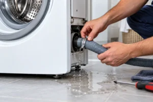 Fix drain hose of a leaking washing machine