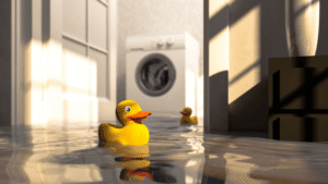 Water damage inside a home